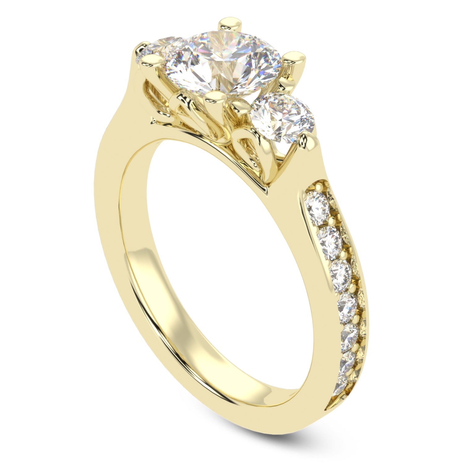 Buy 2.01Ct Three-stone Natural Diamond Ring | Solitairekart
